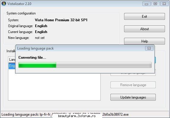 schimba limba vista change language vista wait for the language pack loaded, its integrity will