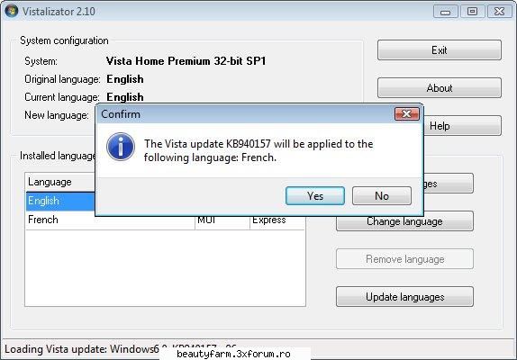 schimba limba vista change language vista download and open the required vista update standalone