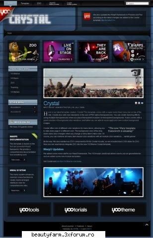 crystal joomla theme built with the new warp5 template framework* dropdown menu with fancy effect*