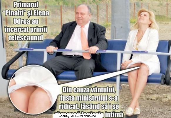 Elena Udrea, cu chiloţeii la vedere, �n telescaun - Elena Udrea, cu chiloţeii la - COOL STUFF