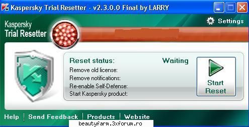 Kaspersky Trial Reset - Kaspersky 2010 Trial Reseter Reset the trial - SOFT-URI