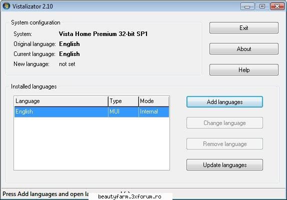 Schimba limba in Vista Change language in Vista - Installing new language step by step 1. Run - SOFT-URI