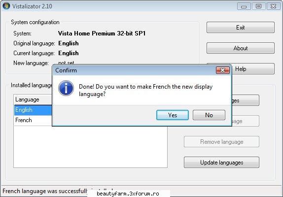 Schimba limba in Vista Change language in Vista - 6. Confirm to change the current display - SOFT-URI