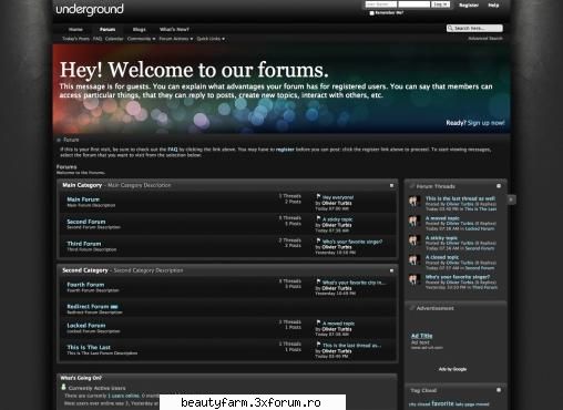 Skinbox - vB4 Underground Style - This skin is fluid Comes with a custom team - FLASH,HTML,JAVA SCRIPT,PHP...