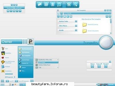 Tranquility Windows XP White Blue Theme - Tranquility Windows XP White Blue Theme | 7MB - SCREEN SAVERS